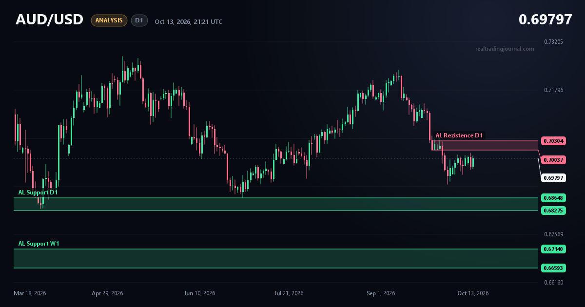 AUD/USD D1 chart with my markup: Daily resistance zone rejection